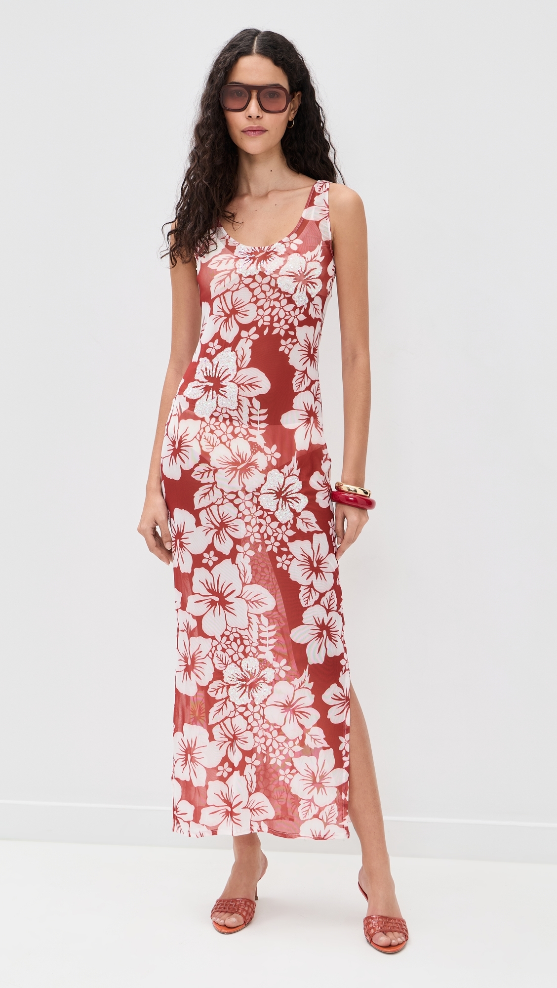 Roselle Mesh Dress 90s Hibiscus