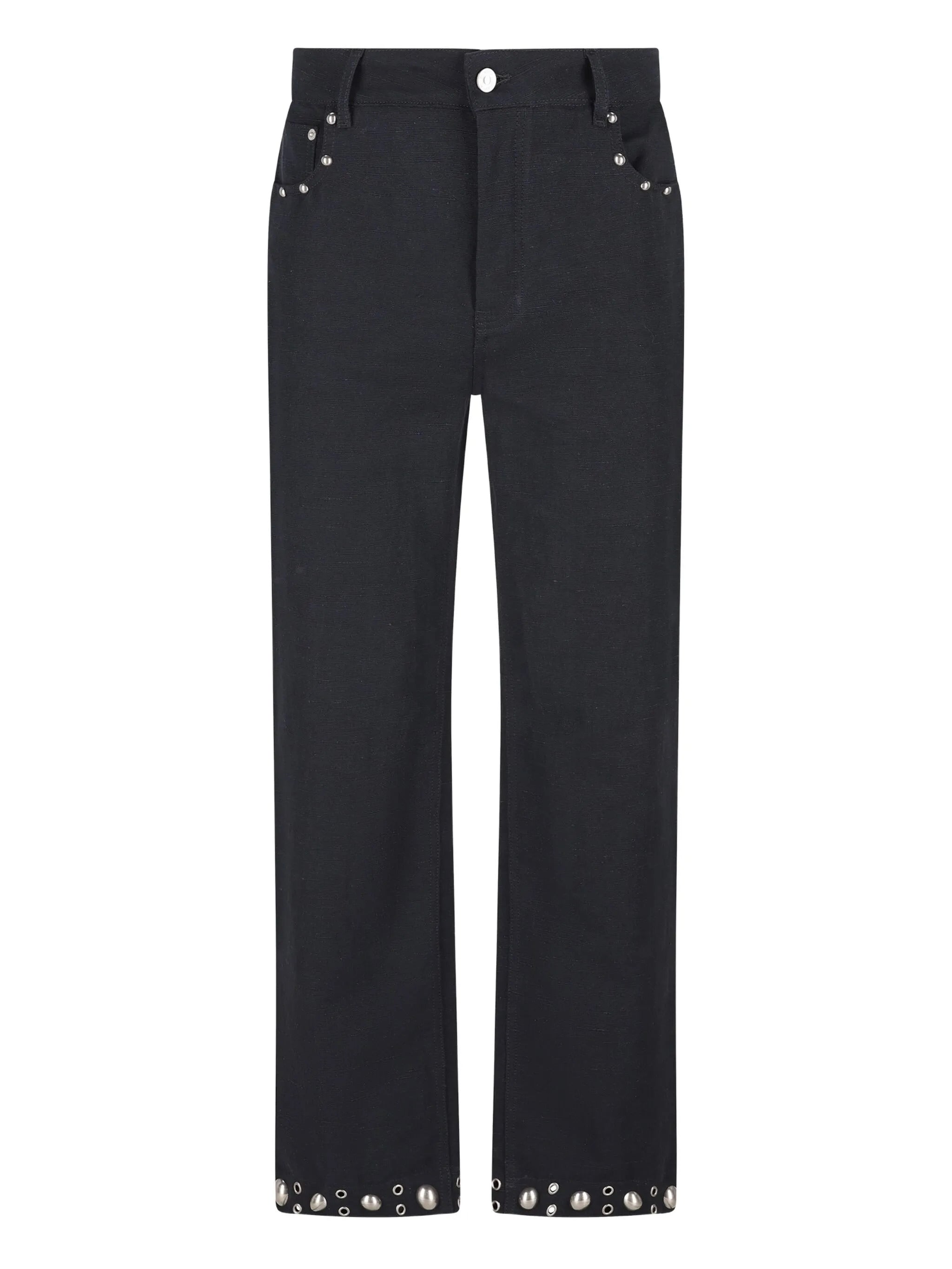 Stylish Trousers with Stud Details and Zip Closure for Men