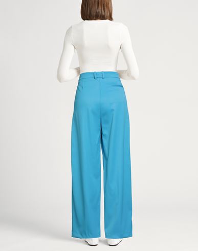 Woman Pants Azure Size 8 Polyester, Virgin Wool, Elastane