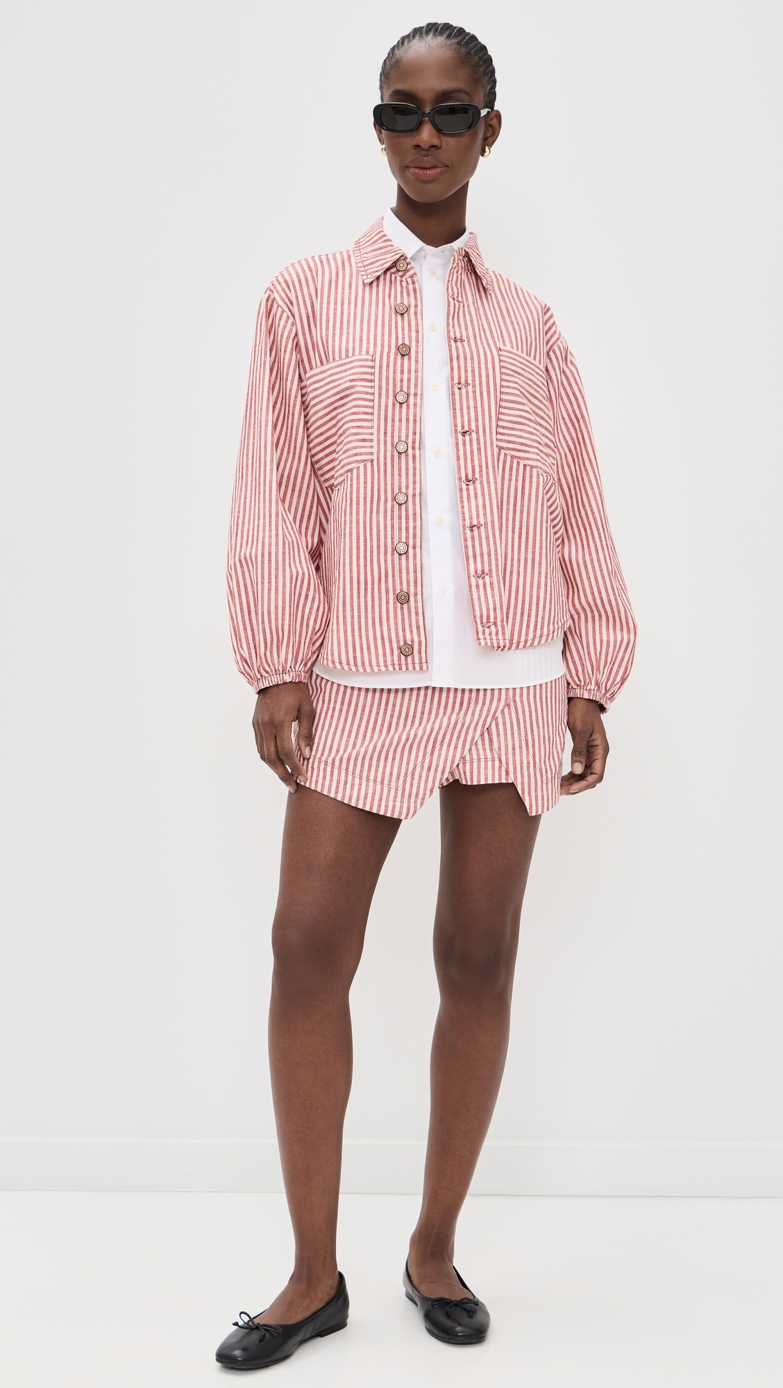 Striped Twill Shacket Stripes