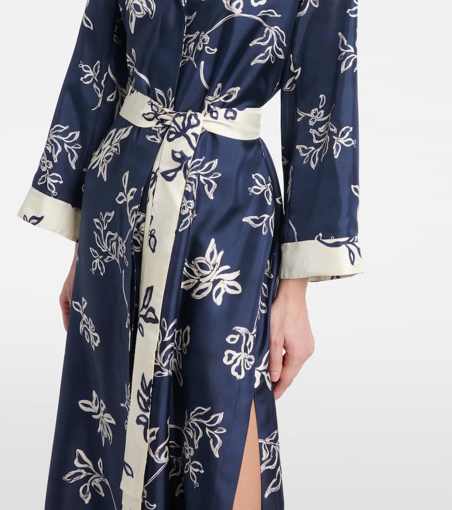 Timeo printed twill wrap dress