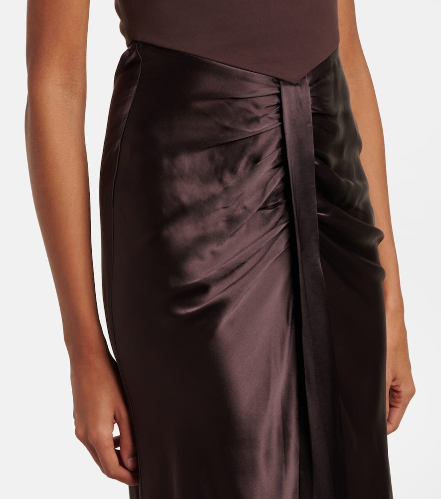Wayfaring gathered strapless midi dress