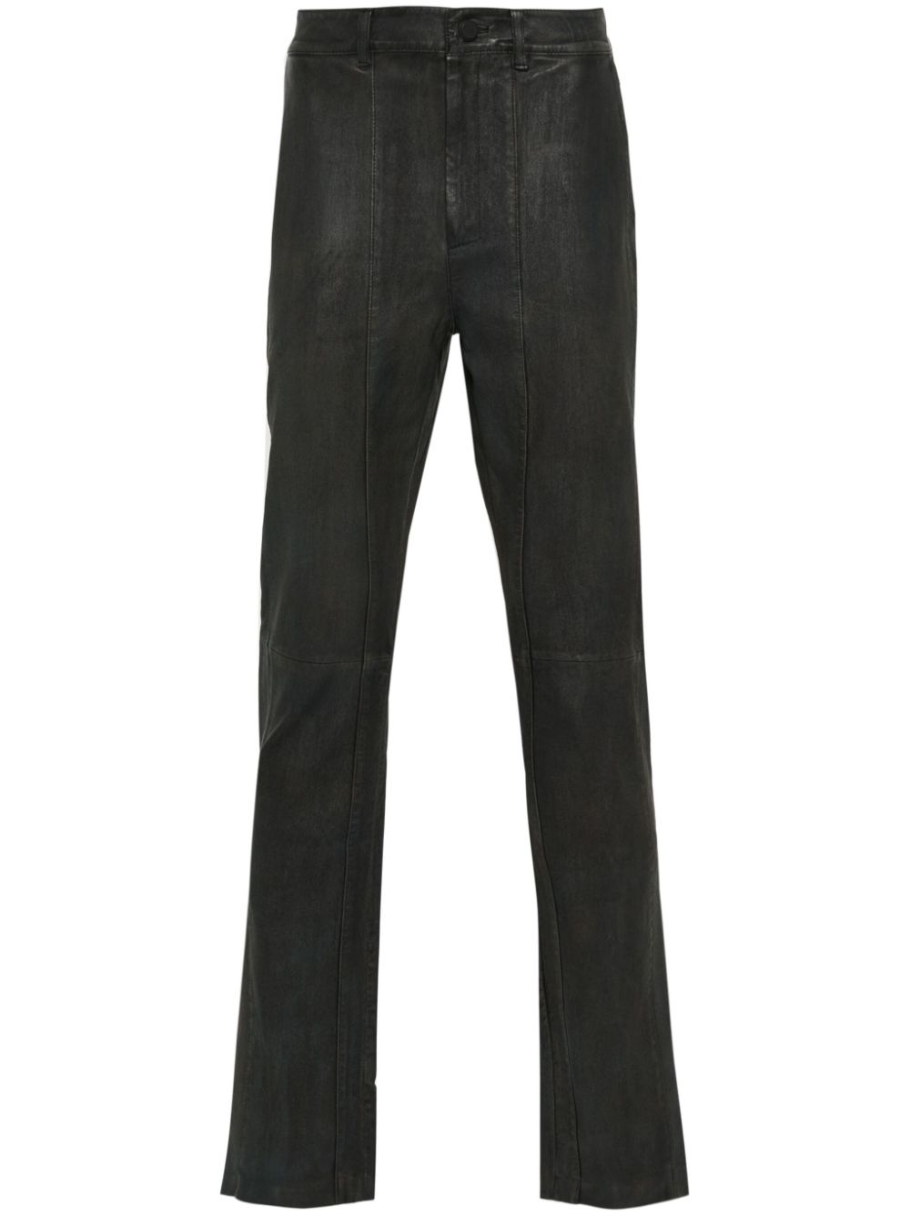Merci leather straight-leg trousers - Black