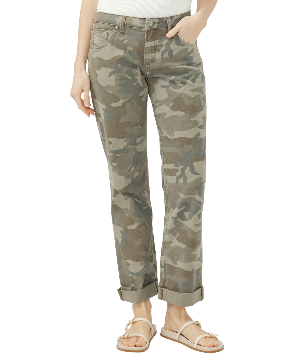 Women's Chelsea Mid Rise Straight Leg Camo Jeans - Camo