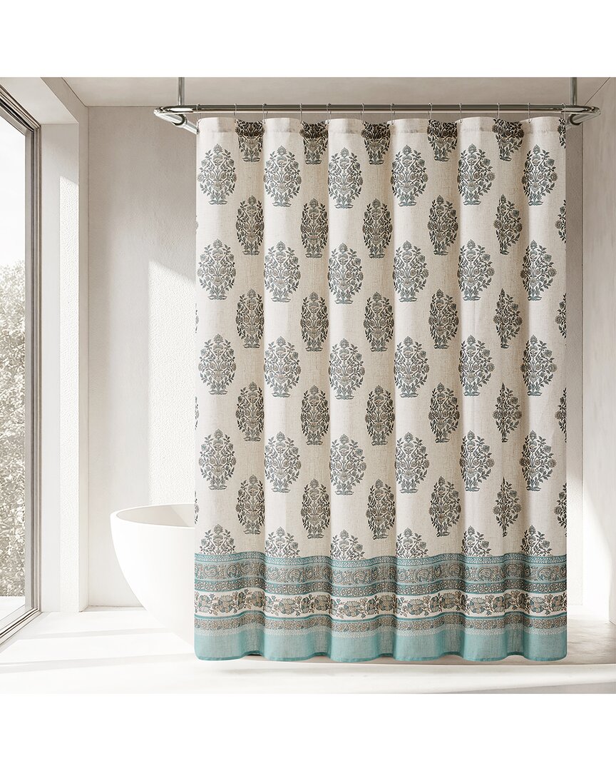 Sofia Flower Block Bouquet Shower Curtain