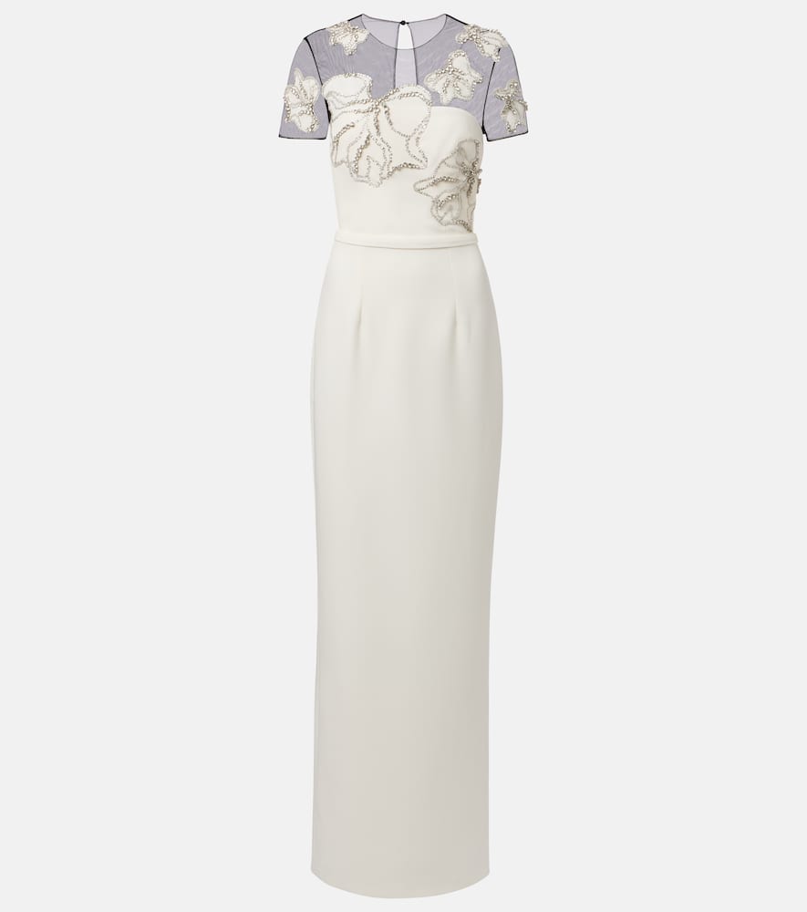 Embellished crêpe gown