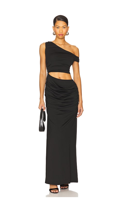 SNDYS Rikke Jersey Maxi Dress in Black. - L also in