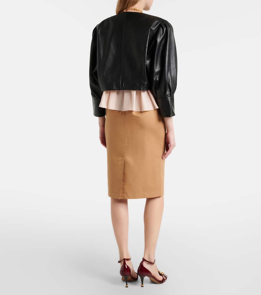 Chloé Cotton and linen gabardine pencil skirt