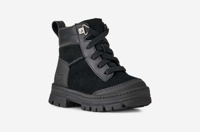 ® Kids' Ashton Weatherized Lace Up Suede Boots in Black