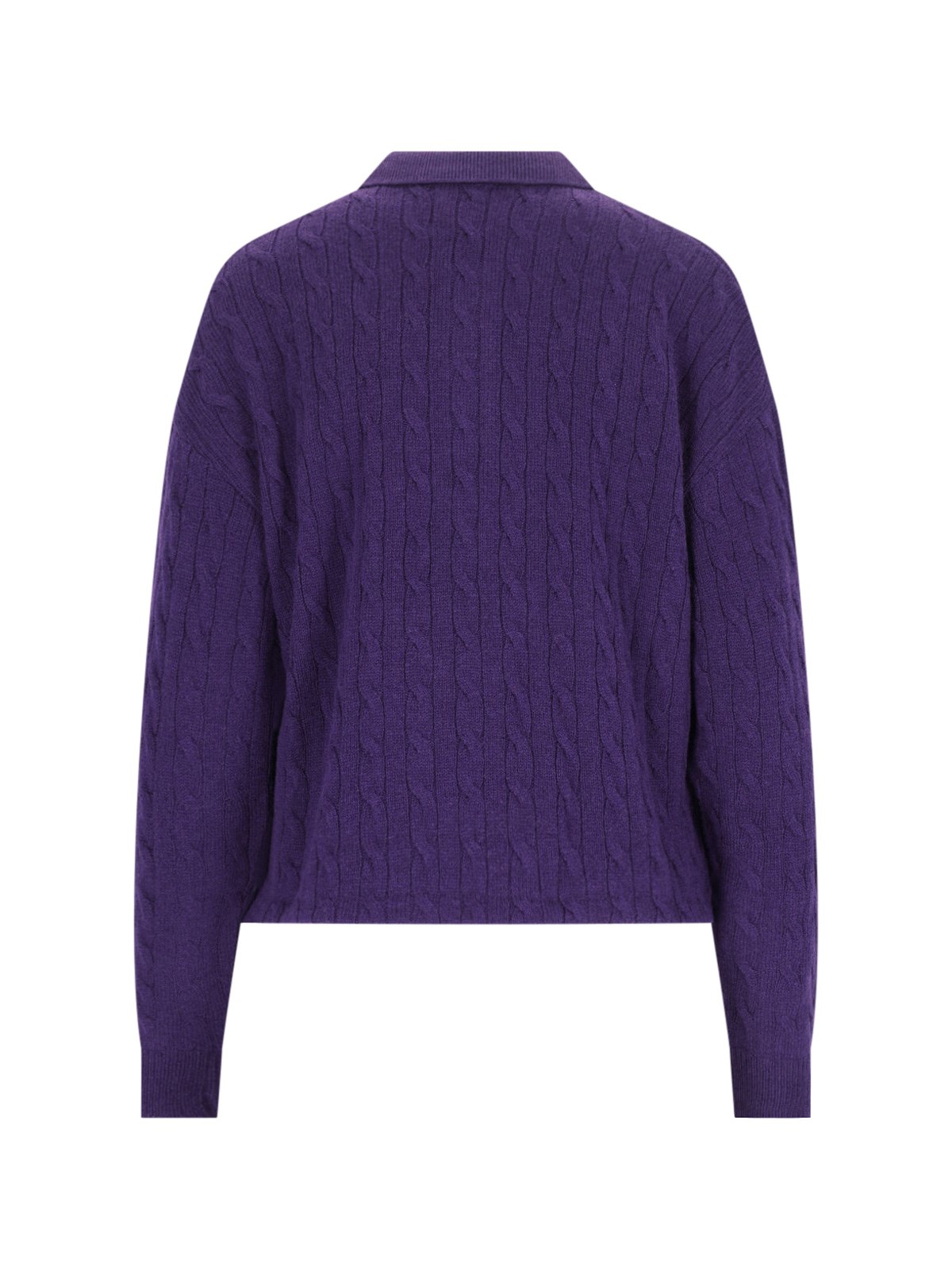 Braided Knit Polo Shirt