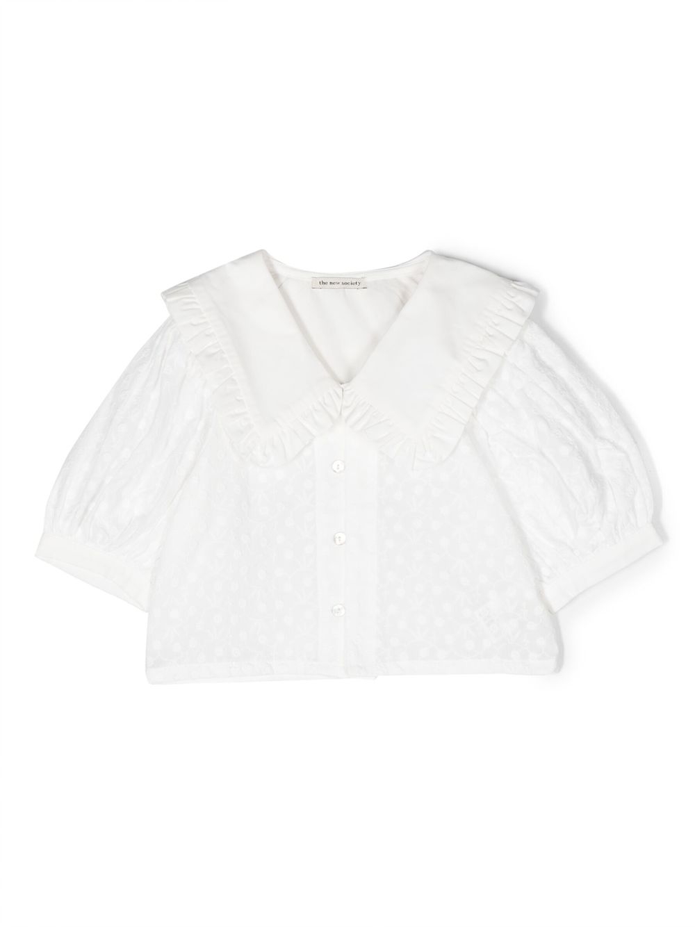 Polka dot-print cotton shirt - White