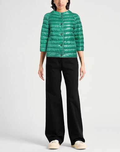 Herno Woman Puffer Green Size 4 Polyamide