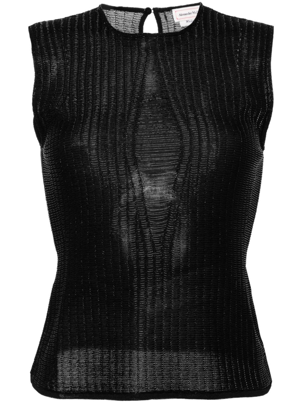 Metallic-threading knitted tank top - Black