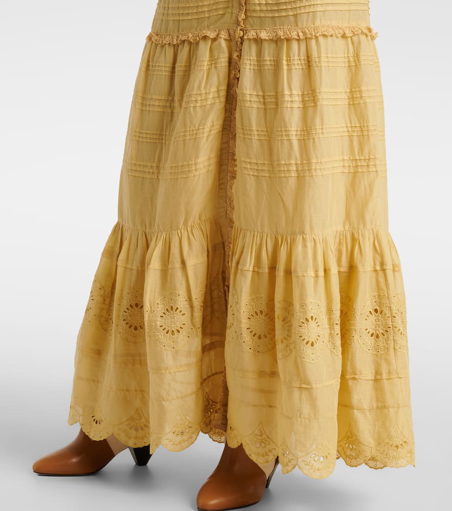 Paoline tiered cotton maxi skirt