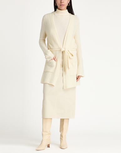 Woman Cardigan Cream Size S Merino Wool, Silk