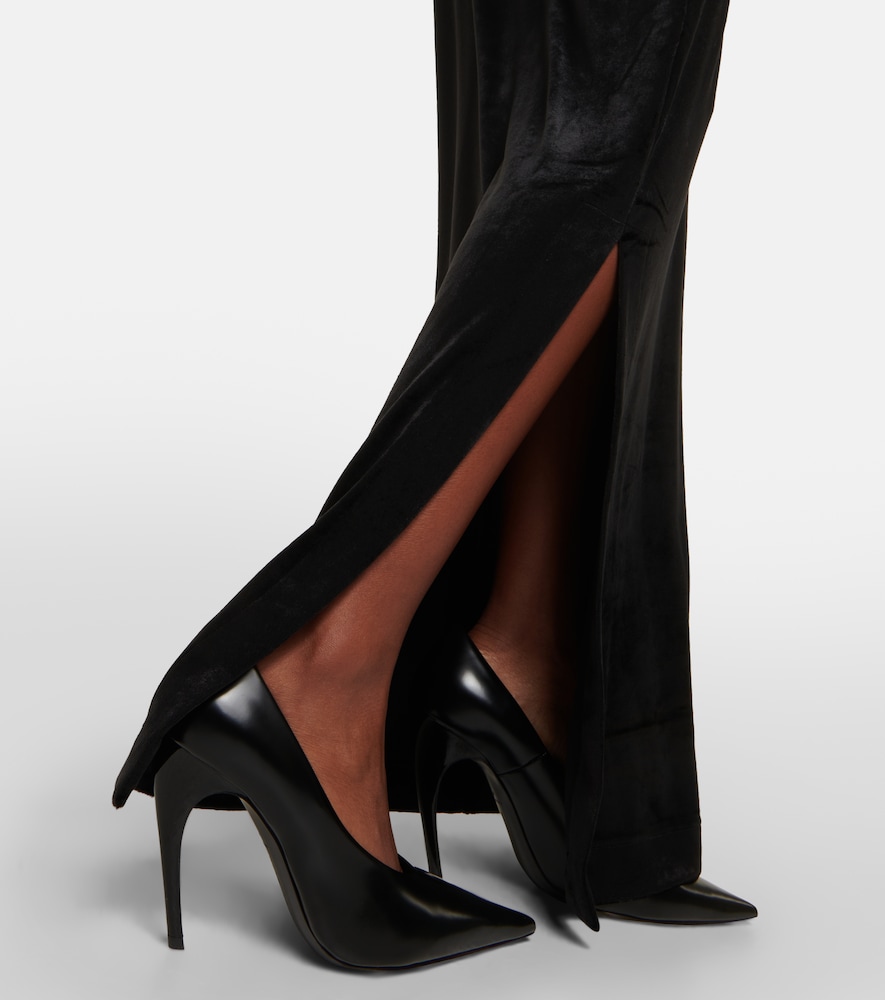 Cutout velvet maxi dress