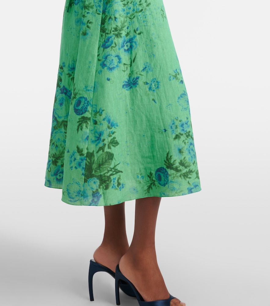 Floral linen shirt dress