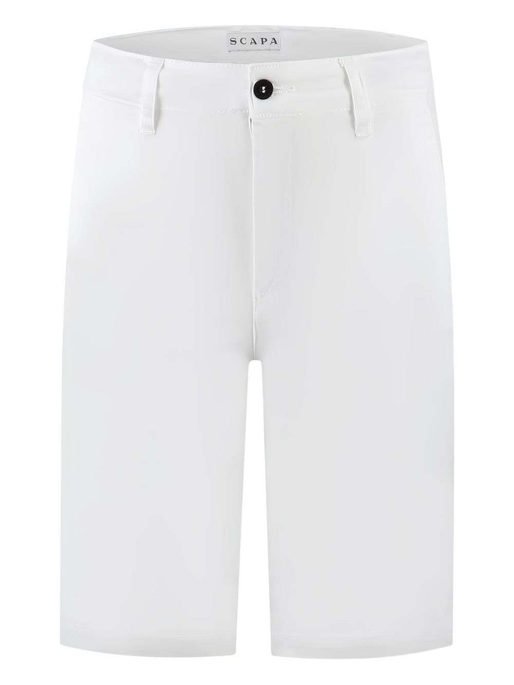 Button-fastening twill shorts - White