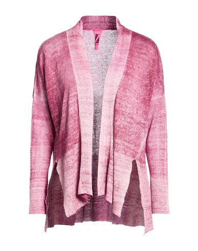 Woman Cardigan Mauve Size S Linen