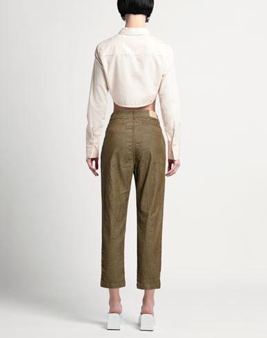 Woman Pants Military green Size 32 Cotton, Polyester, Elastane