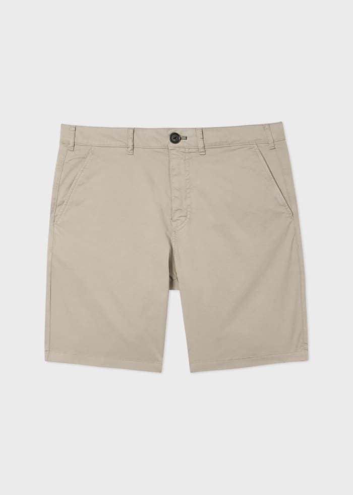 Stone Grey Organic Cotton-Twill Shorts