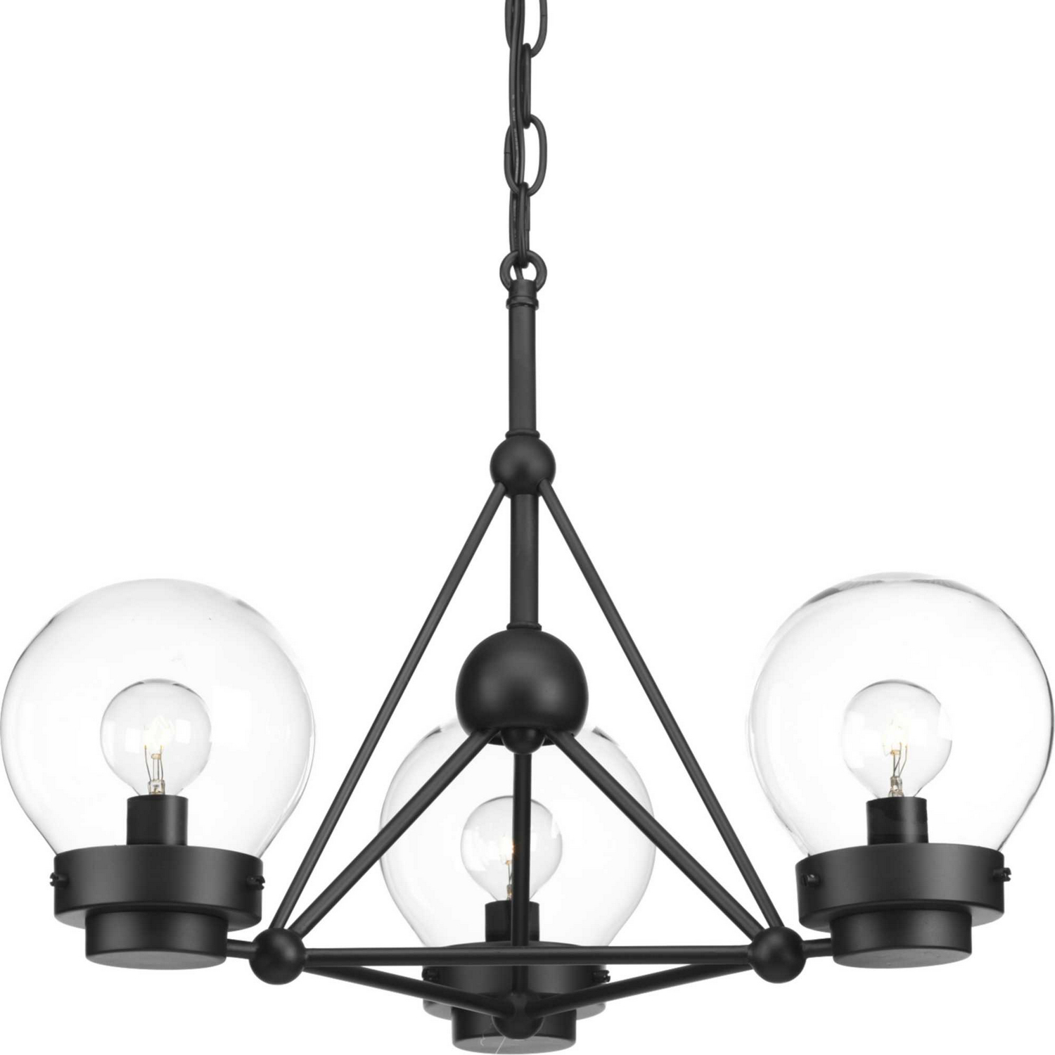 Black Three Light Semi-Flush Convertible from the Spatial Collection