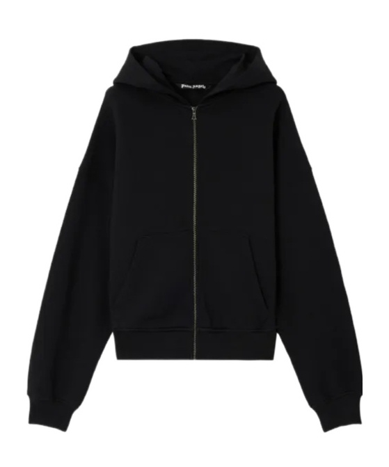 Curved logo zip hoodie