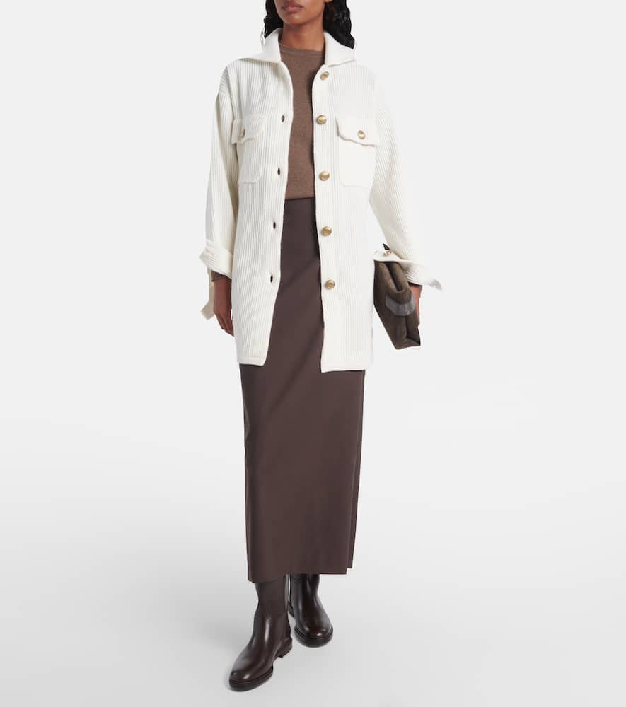 Belted wool, cashmere, and silk cardigan