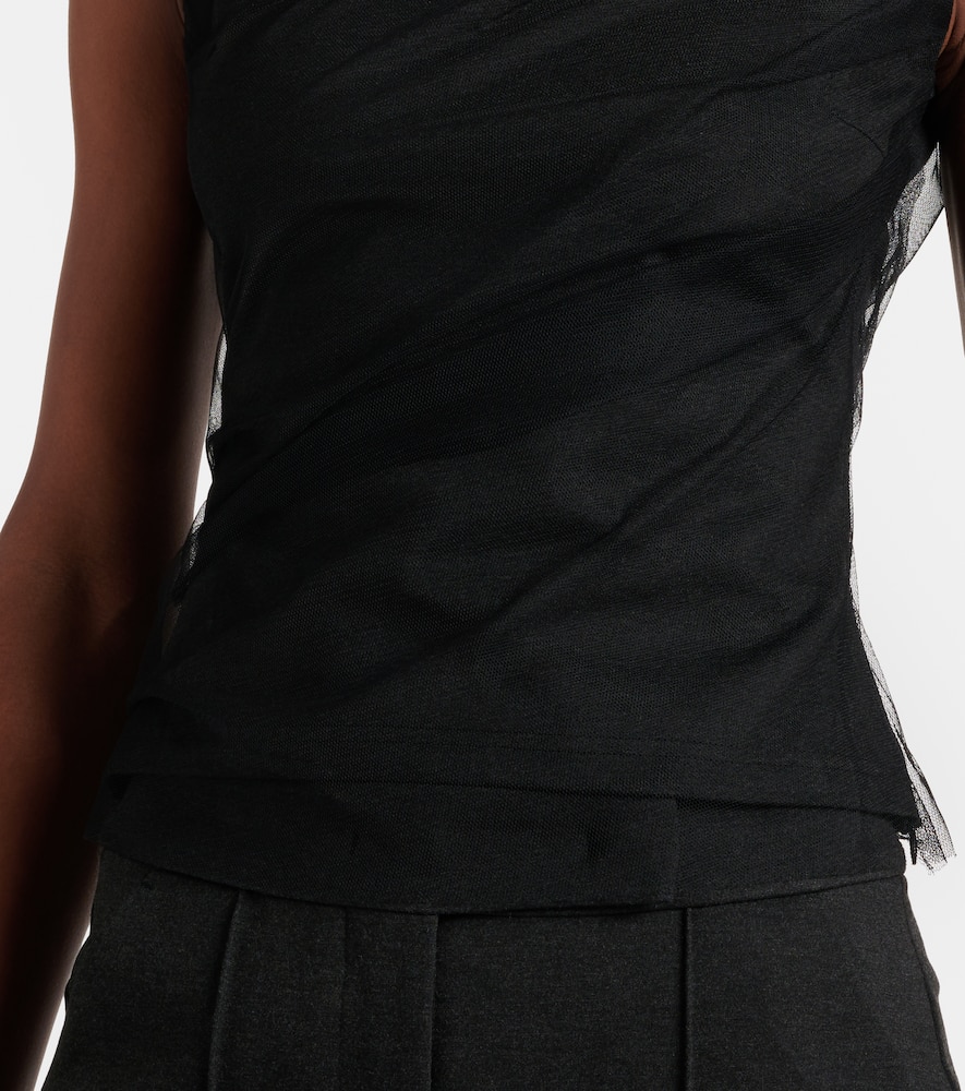 Draped tulle top