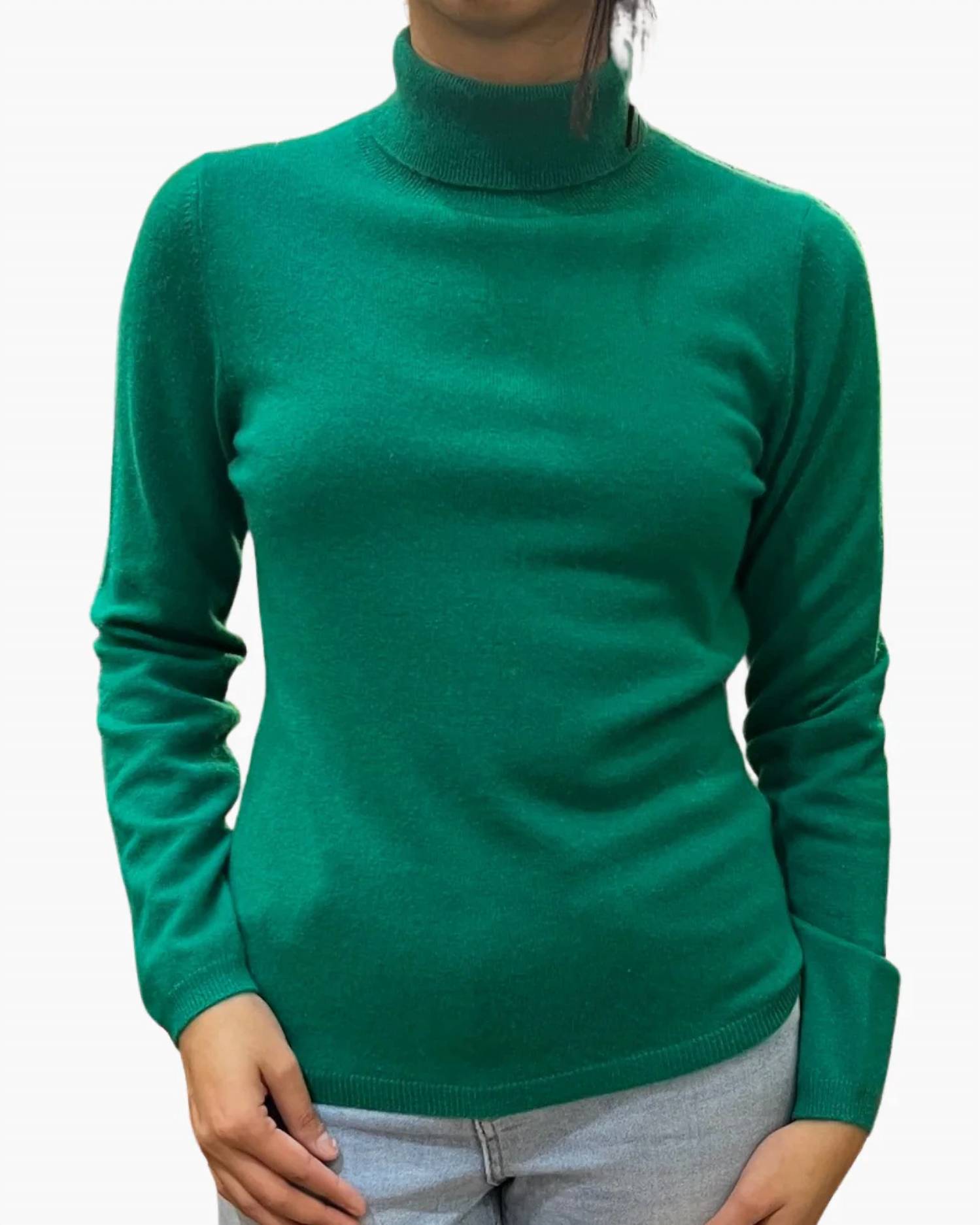 Susanna Turtleneck Pullover Sweater In Green