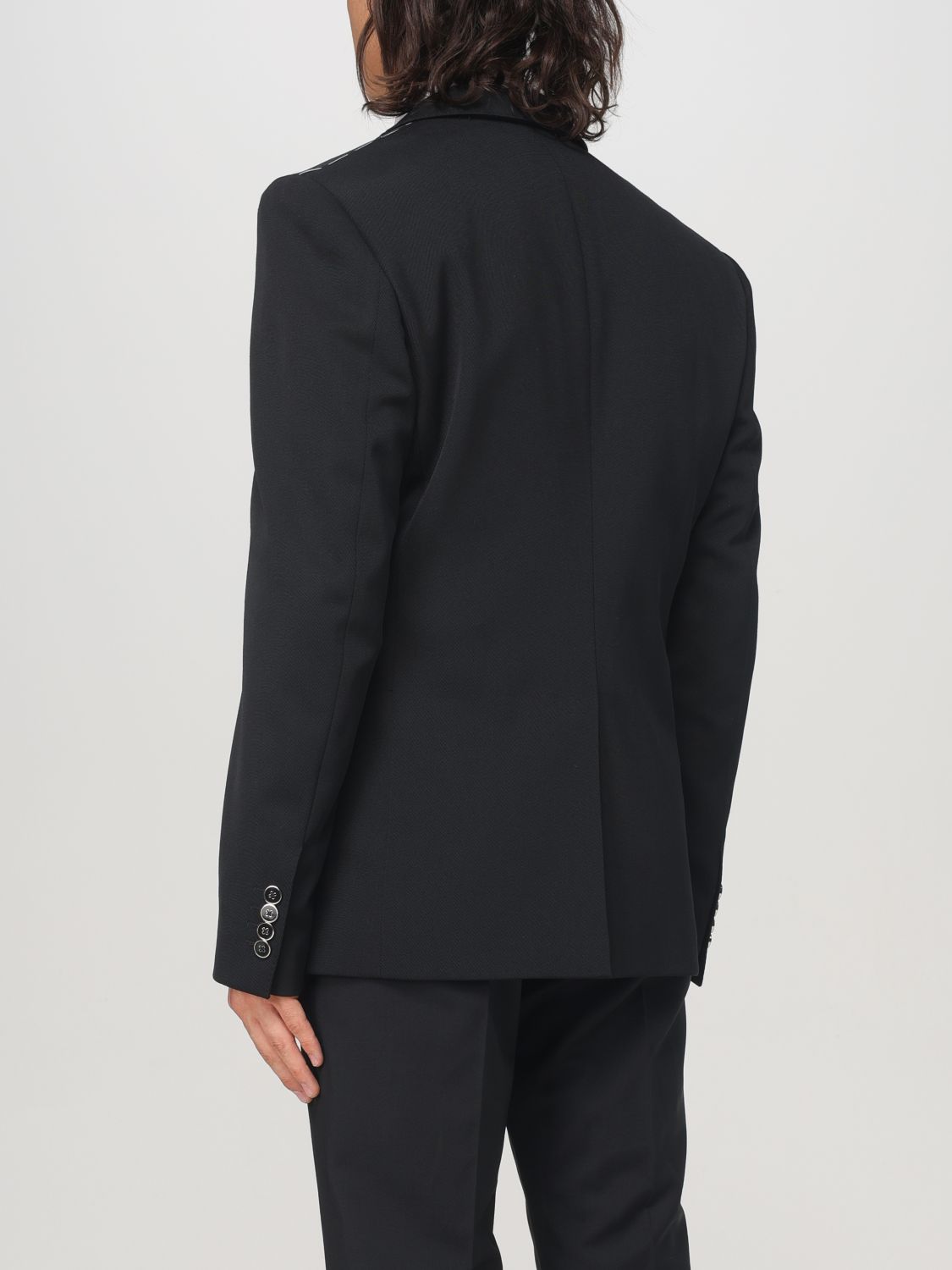 Peak lapel single-breasted jacket - Black