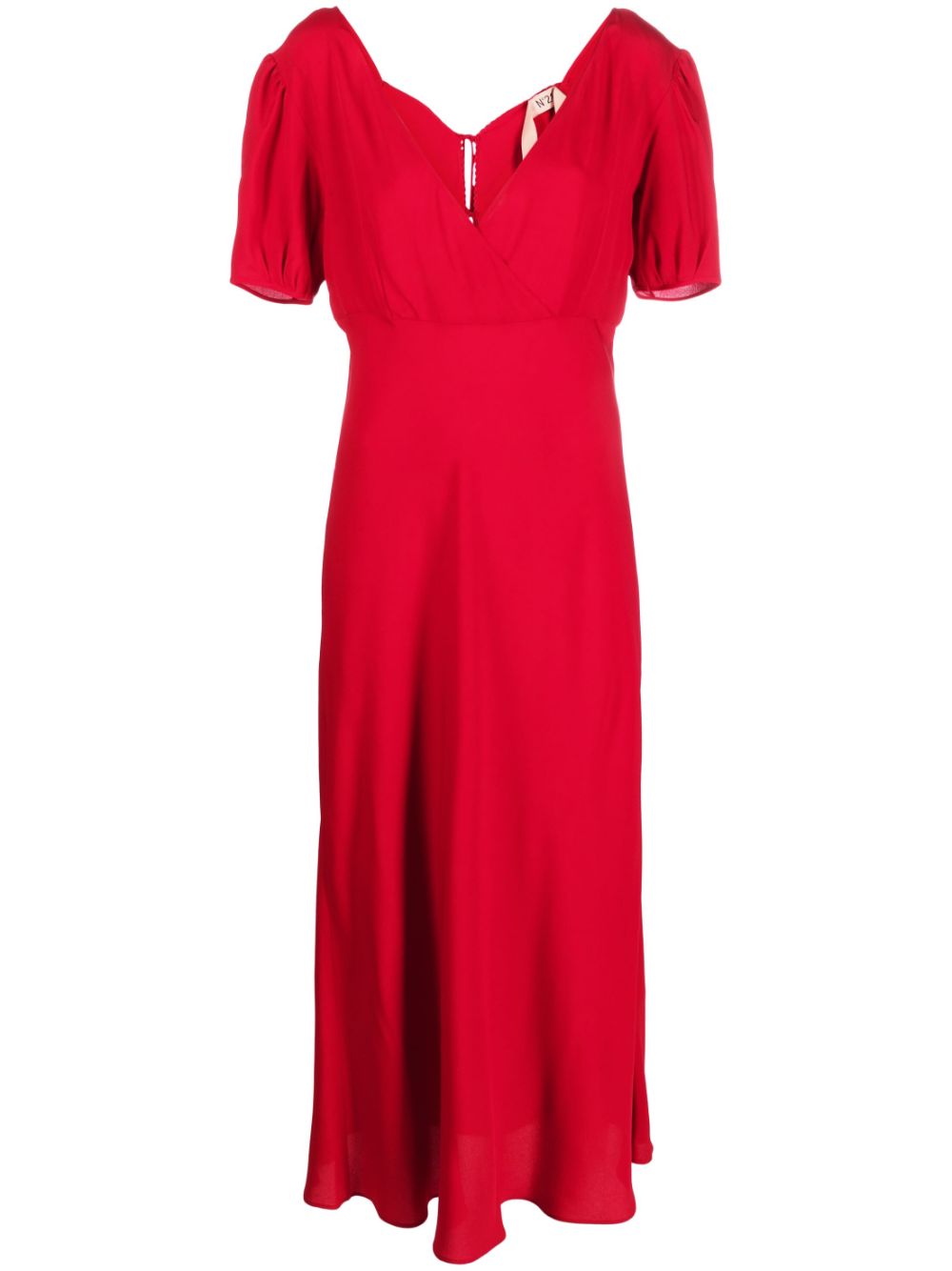 Tie-fastening midi dress - Red