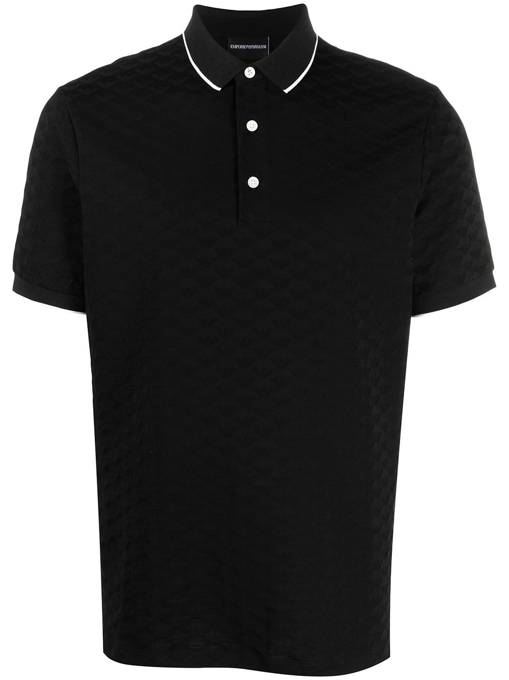 Textured knit polo shirt - Blue