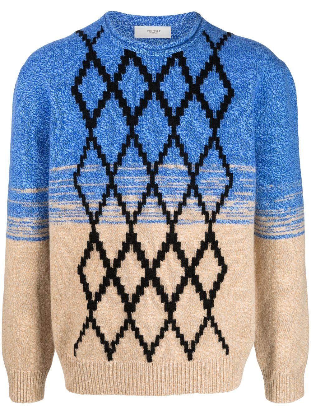 Argyle-pattern wool jumper - Blue