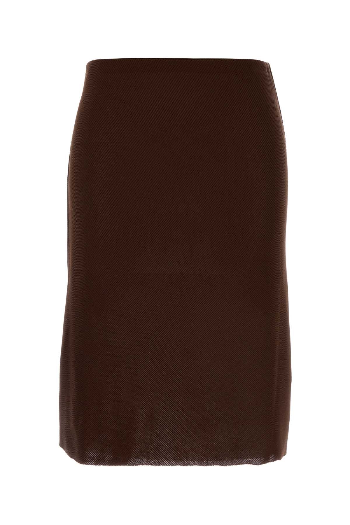 Silk Skirt — Brown