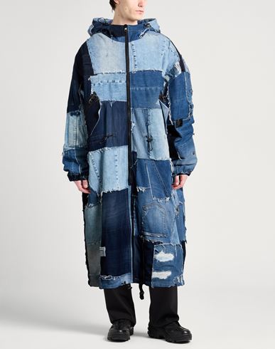 Man Denim outerwear Blue Size 38 Cotton, Elastane