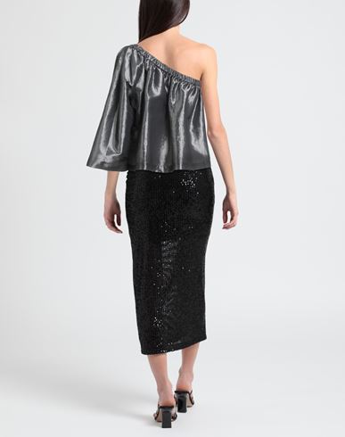 Woman Top Gunmetal Size 6 Polyester, Nylon