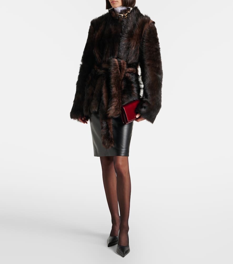 Elsa shearling wrap coat