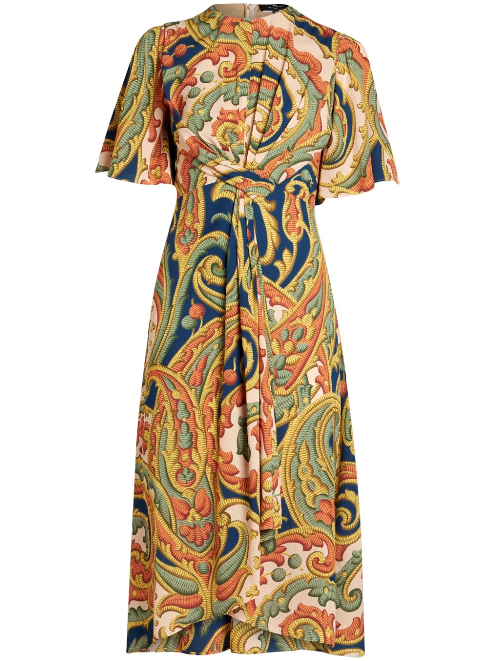 Paisley-print midi dress - Neutrals