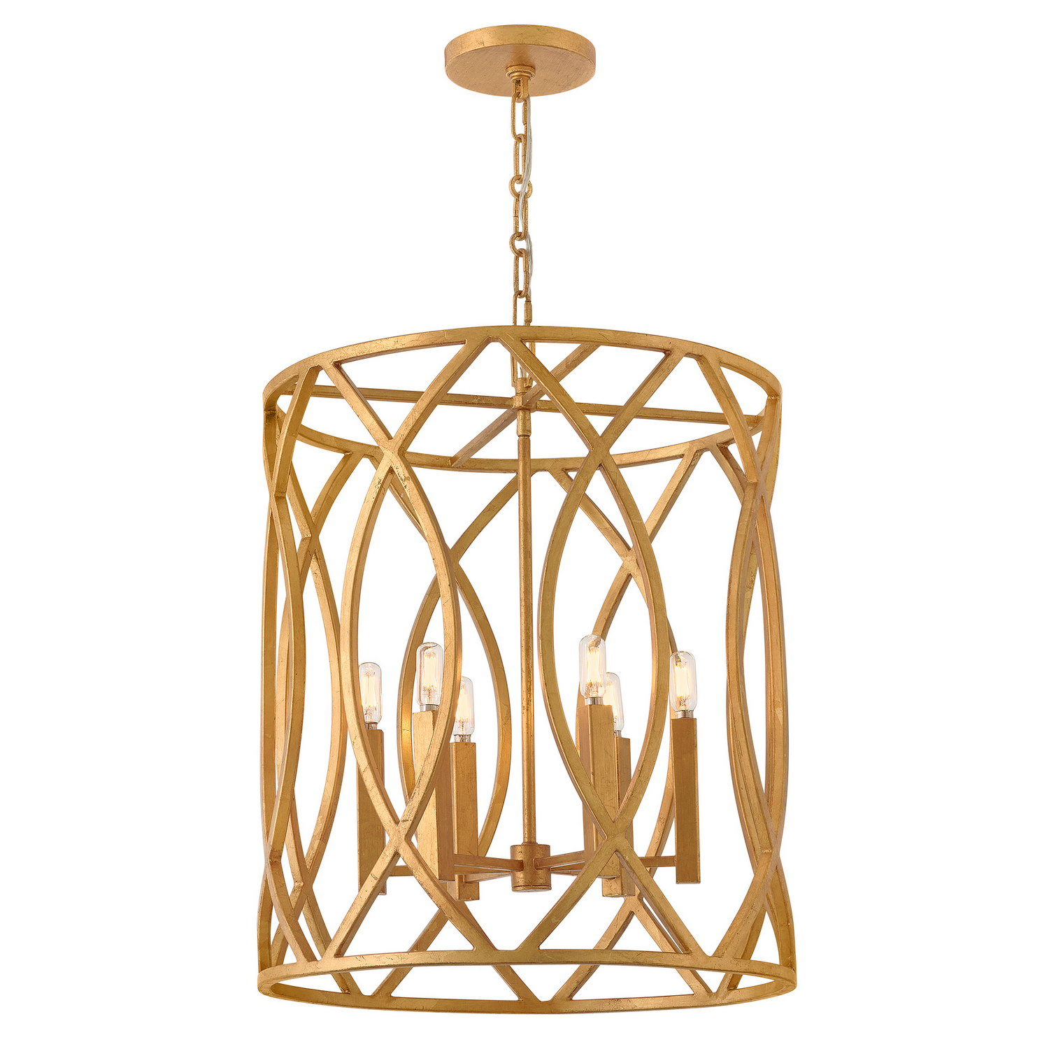 Distressed Brass LED Pendant from the Leona Collection