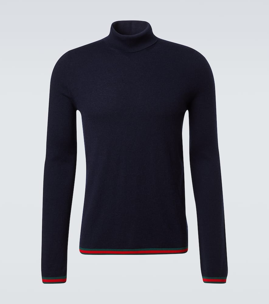 Webstripe cashmere turtleneck sweater