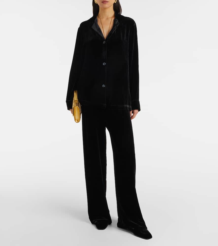 Austin velvet wide-leg pants