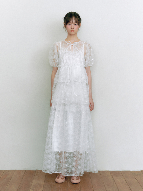 Bridal Meringue Flower Dress_White