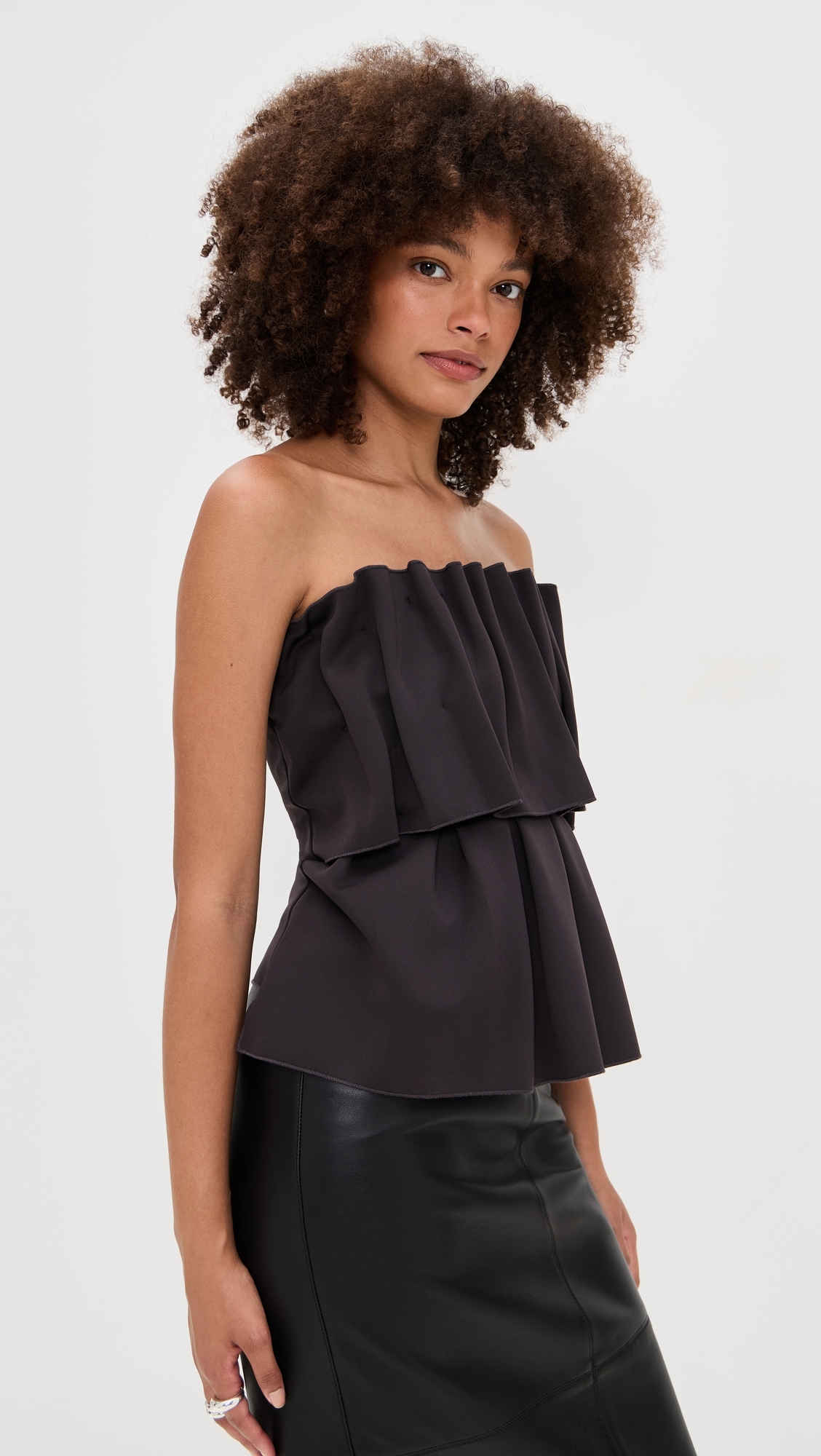 Sculpted Tube Top Chocolate Brown