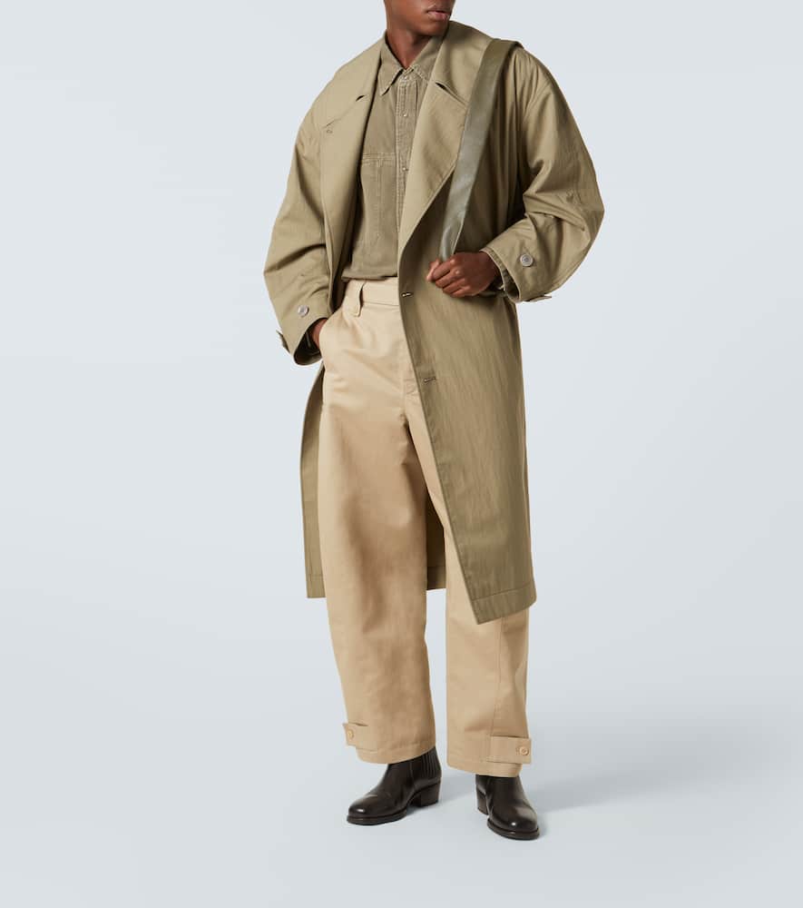 Twisted cotton and linen twill pants
