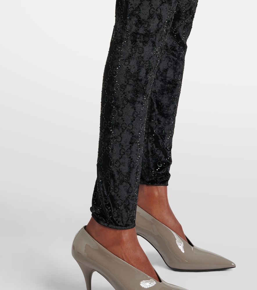 GG embellished chenille leggings