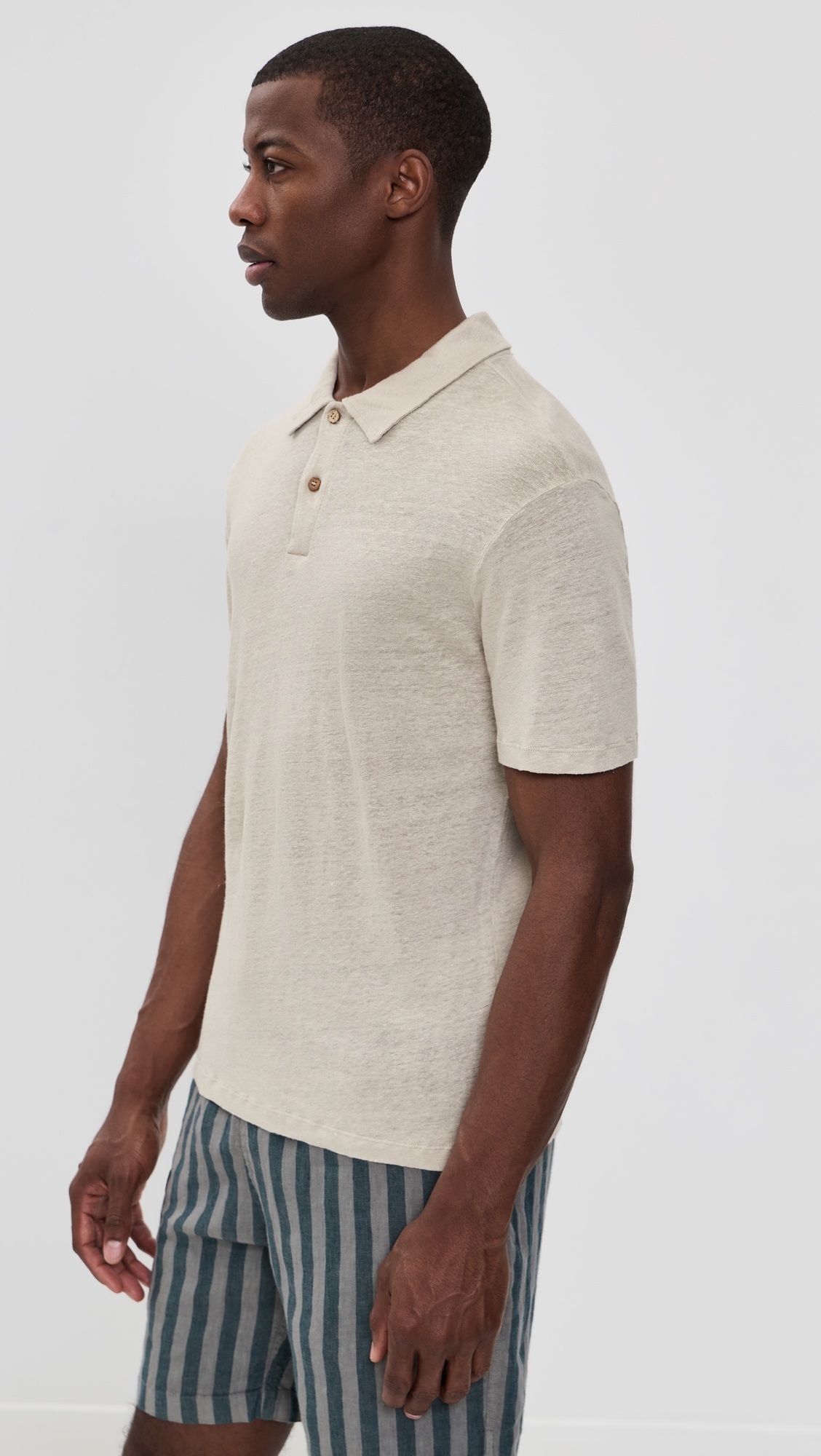 Linen Knit Polo Bone
