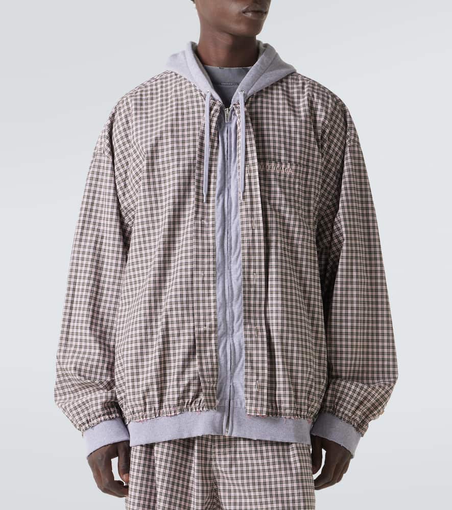 Checked cotton poplin jacket