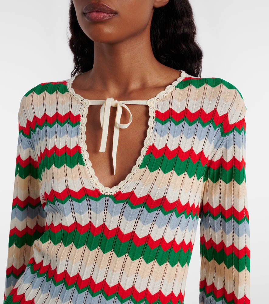 Lucila knitted chevron cotton midi dress
