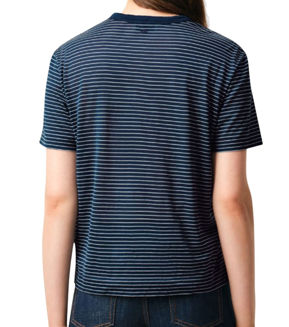 Blue Stripes Crew Neck T-Shirt